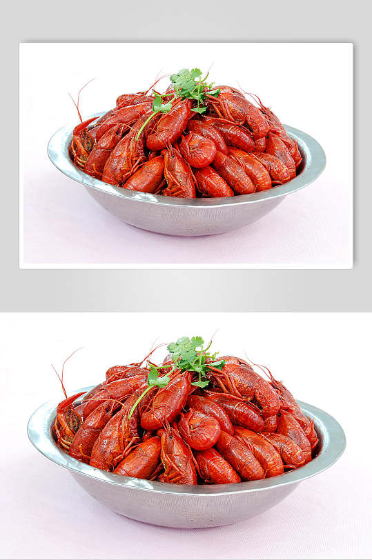 创意白底小龙虾美食实拍摄影图片