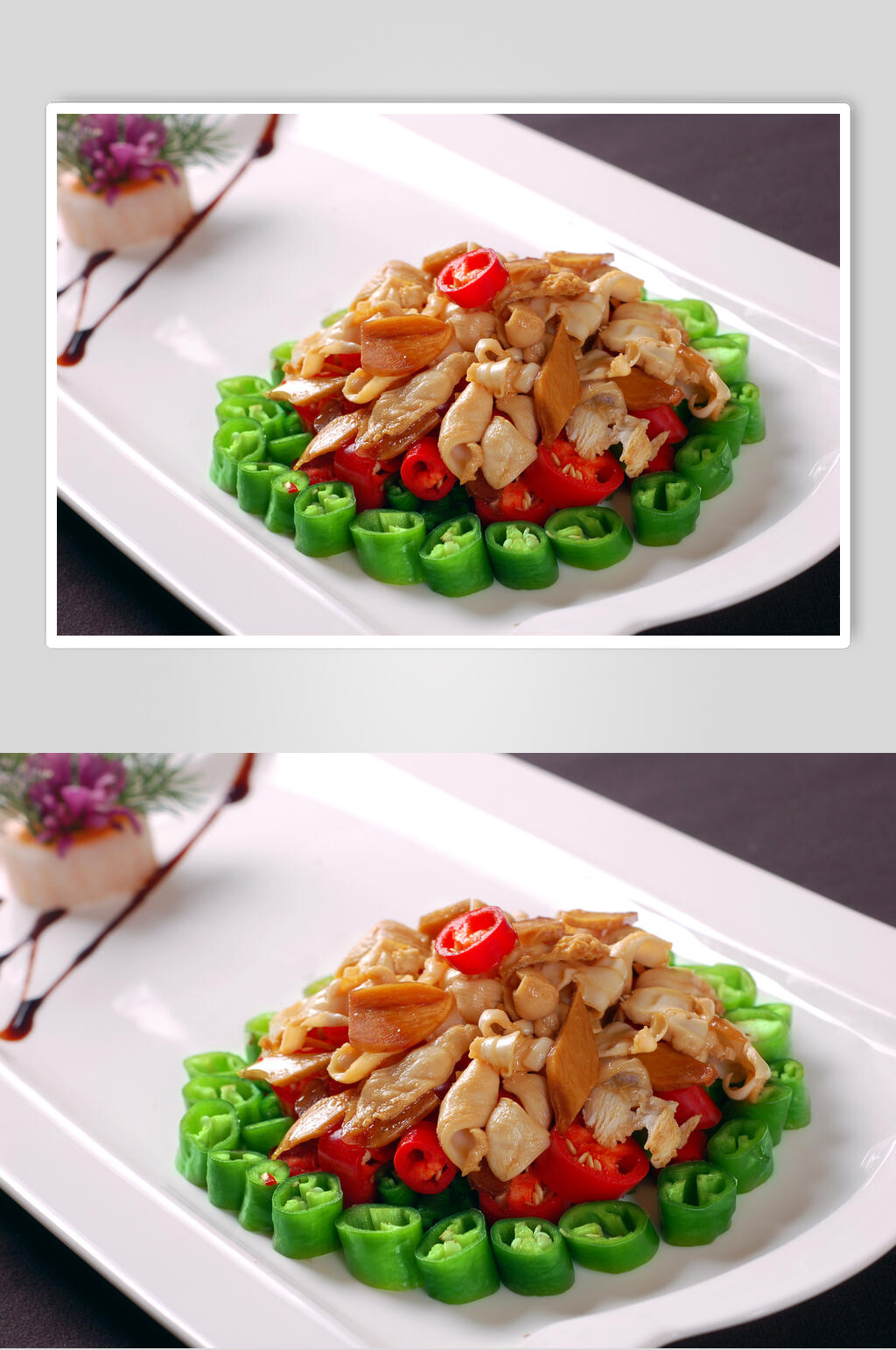 湘菜油姜圣子王家常菜品图片素材