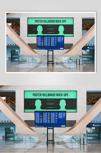 黑绿英文高端地铁站广告屏幕样机