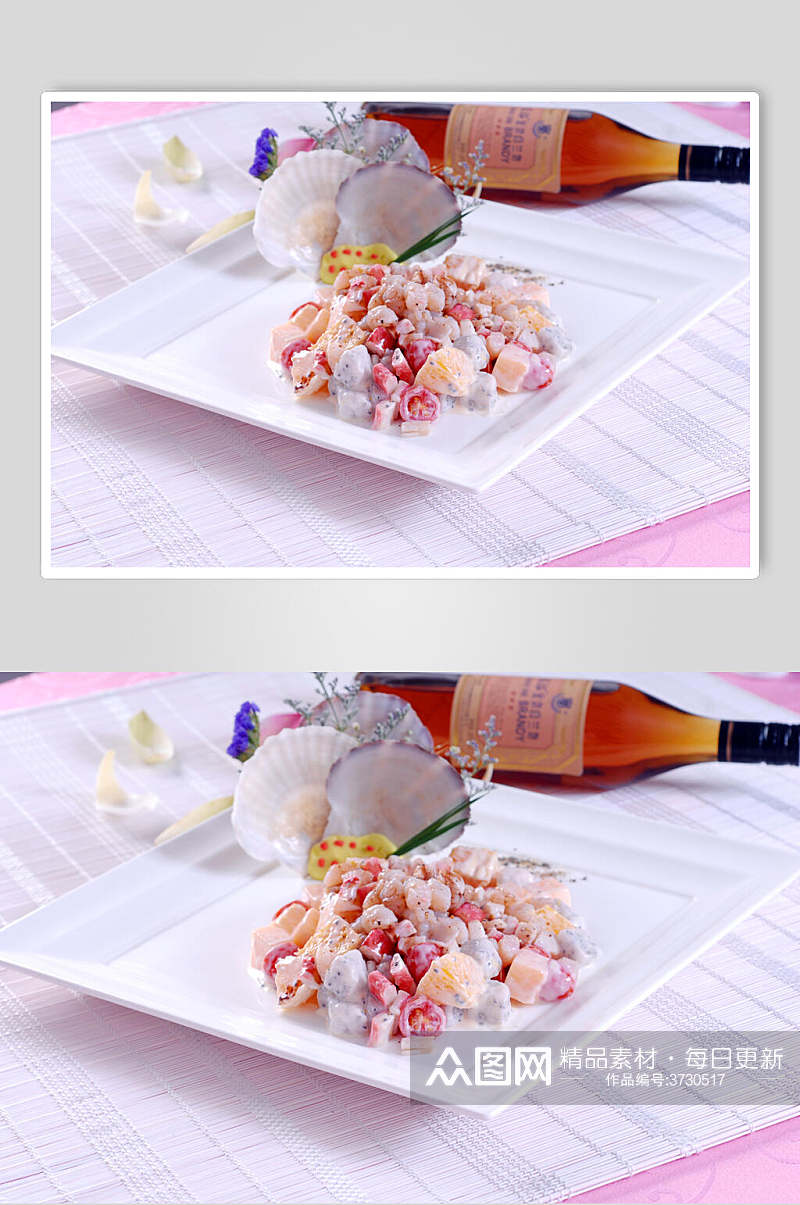 海鲜沙律家常菜品图片素材