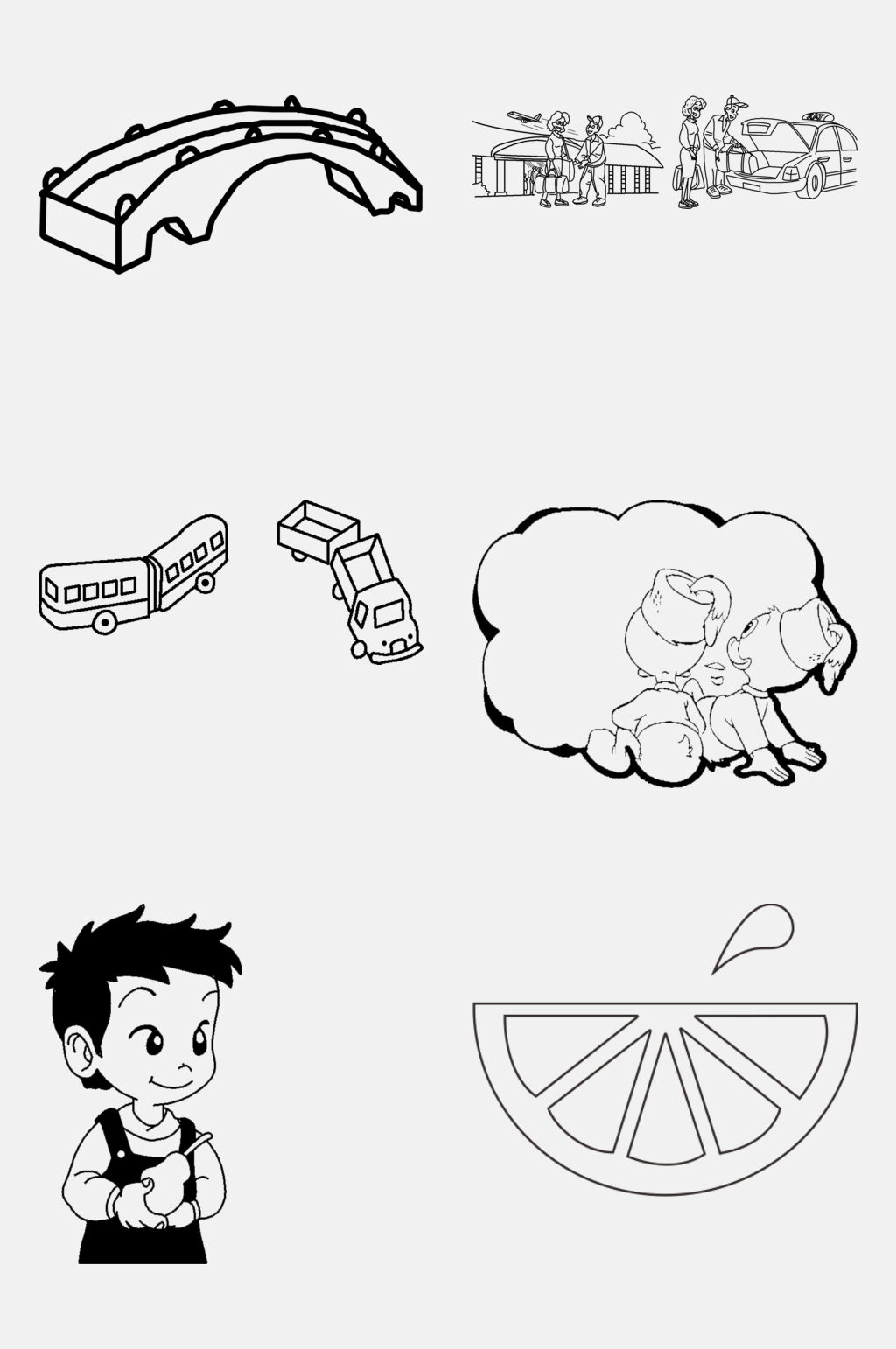 简约黑白线稿卡通绘画免抠素材素材
