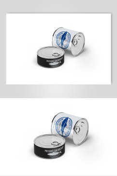 铁环扣圆形蓝色易拉罐罐头样机