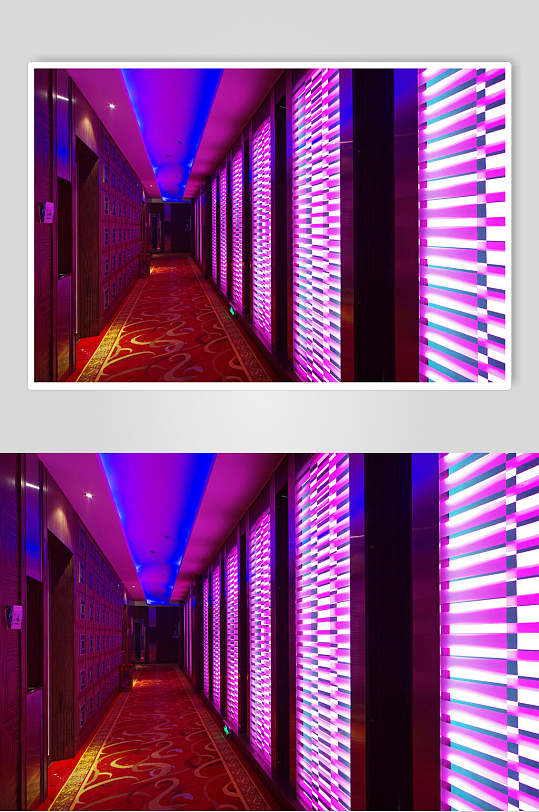 地毯简约奢华优雅粉紫色KTV室内装修图片