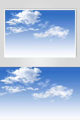 简约唯美创意个性蓝色白云天空素材