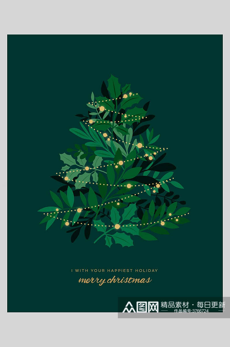 绿色圣诞节海报素材