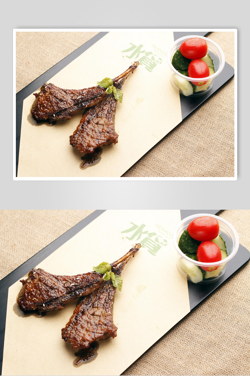 简约香烤羊排烧烤美食图片素材