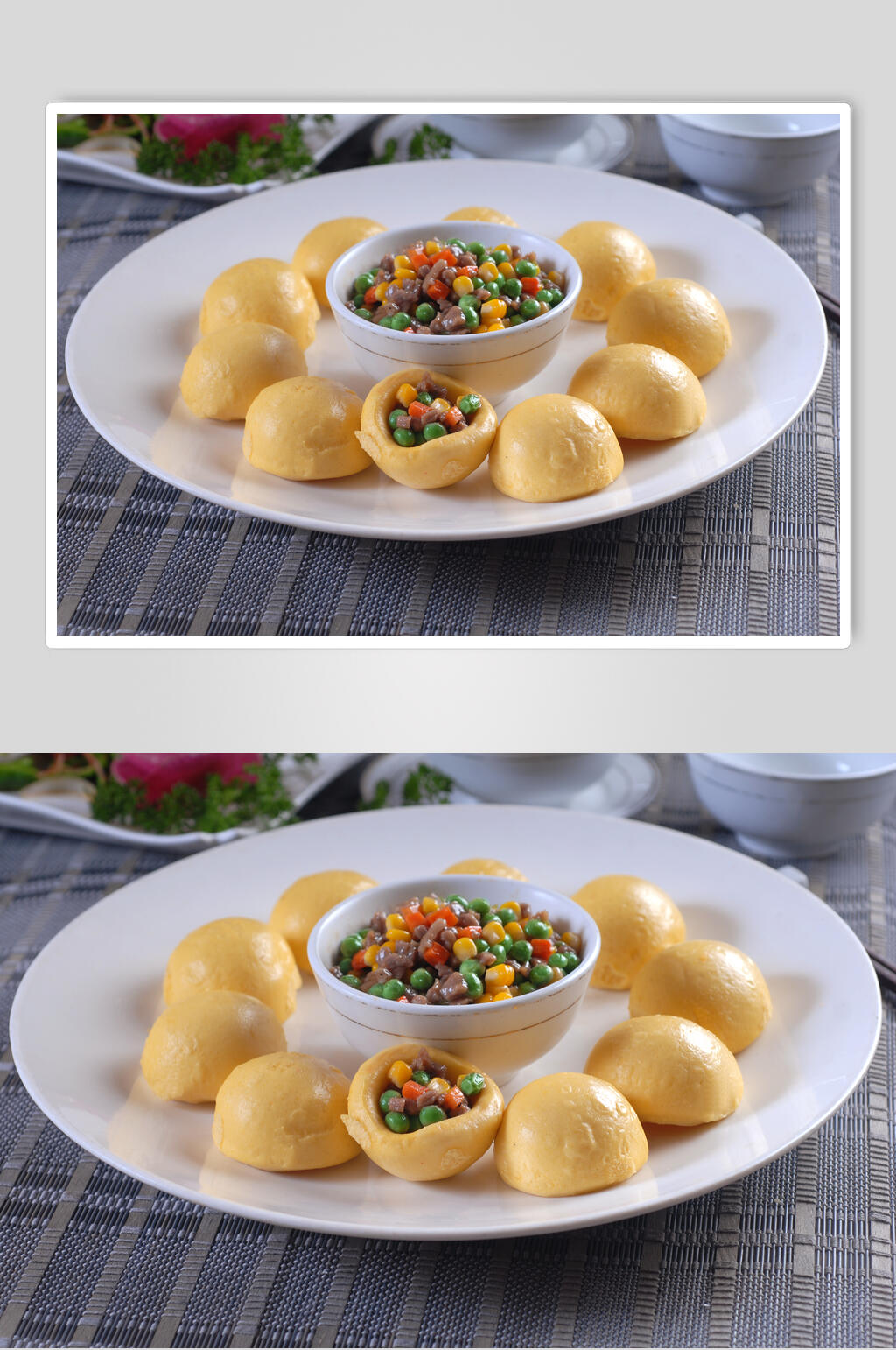 黄金粗粮包家常菜品图片素材