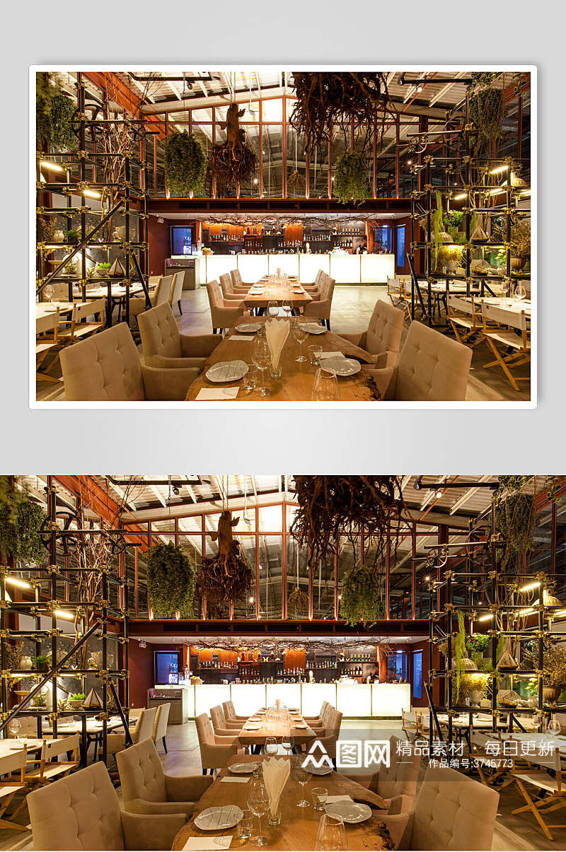 民风主题餐厅装修效果图片素材
