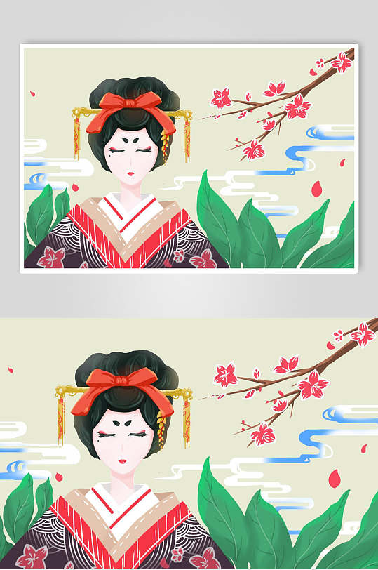 传统民族日本浮世绘插画