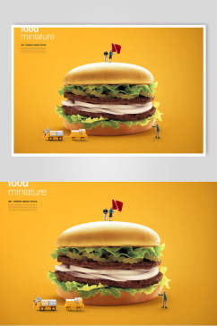 美味汉堡美食海报
