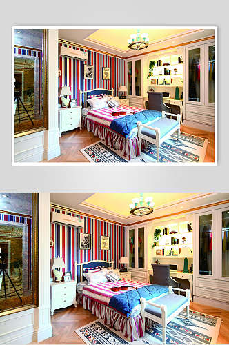 彩色房间法式别墅样板间图片
