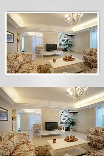 住宅客厅欧式复式跃层图片