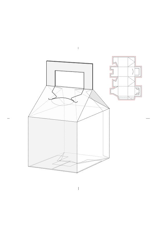详细分解礼盒纸箱包装刀线盒展开图