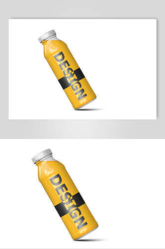 立体留白黄黑高端大气果汁包装样机
