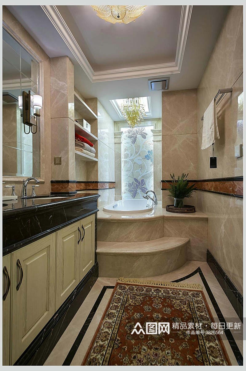 欧式现代别墅浴室图片素材