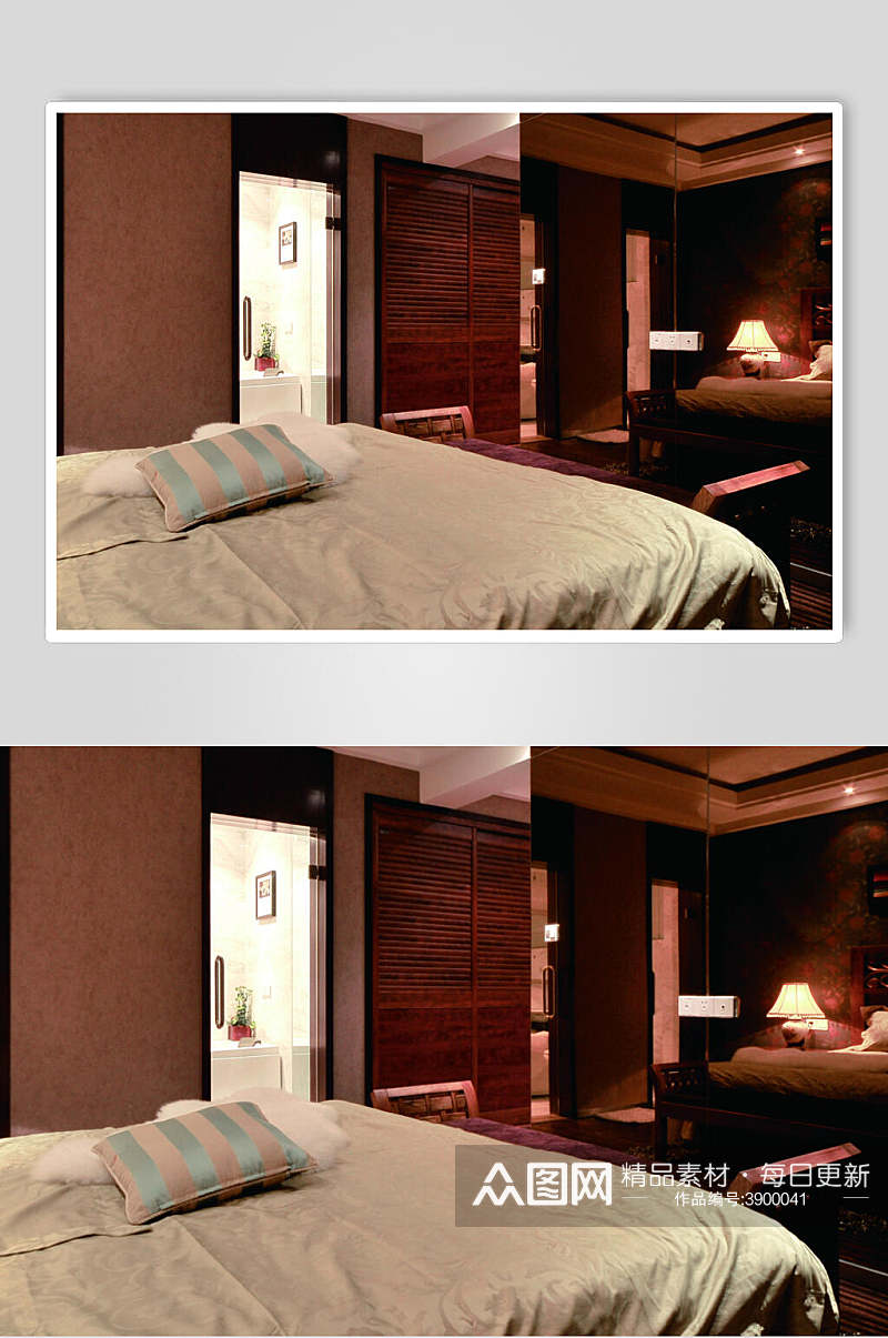 卧室东南亚风格样板房图片素材