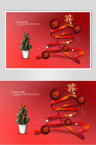 红色礼物创意圣诞海报素材