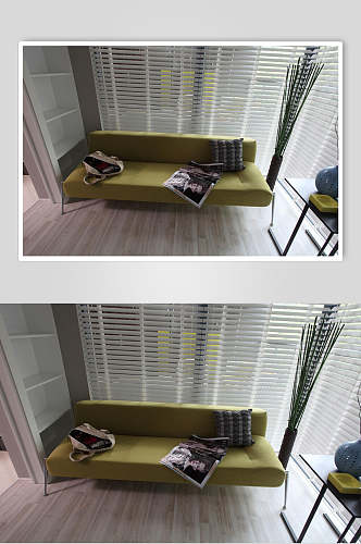 现代简约风沙发绿色三居室建筑图片