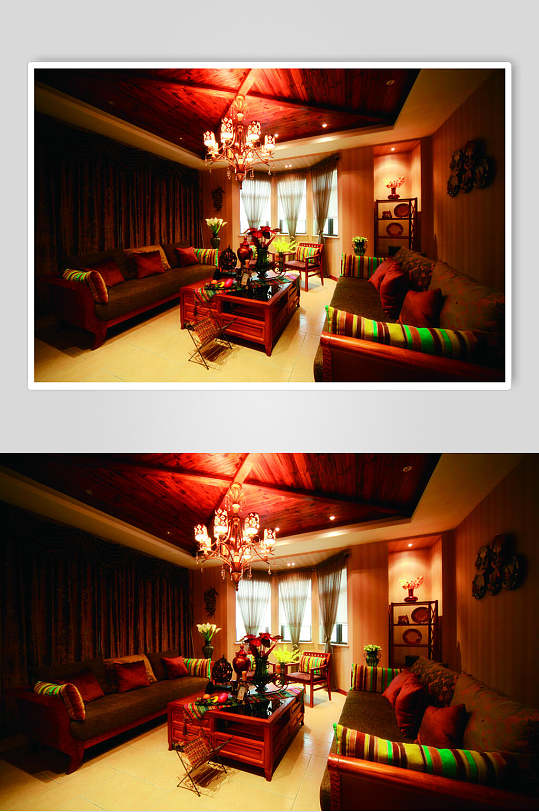 高端灯具茶桌东南亚风格样板房图片