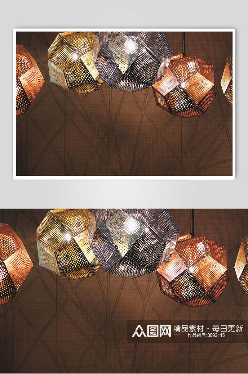 几何吊灯北欧风格室内图片素材