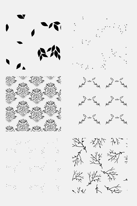 叶子树叶艺术几何底纹图案免抠设计素材