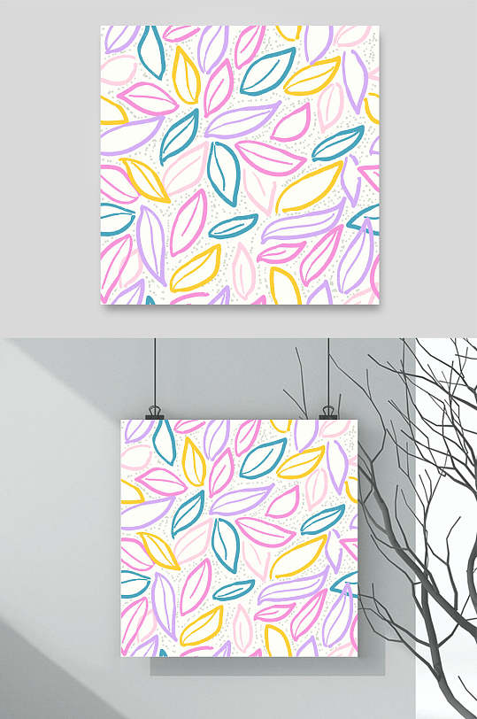 创意树叶清新时尚底纹图案矢量素材-众图网