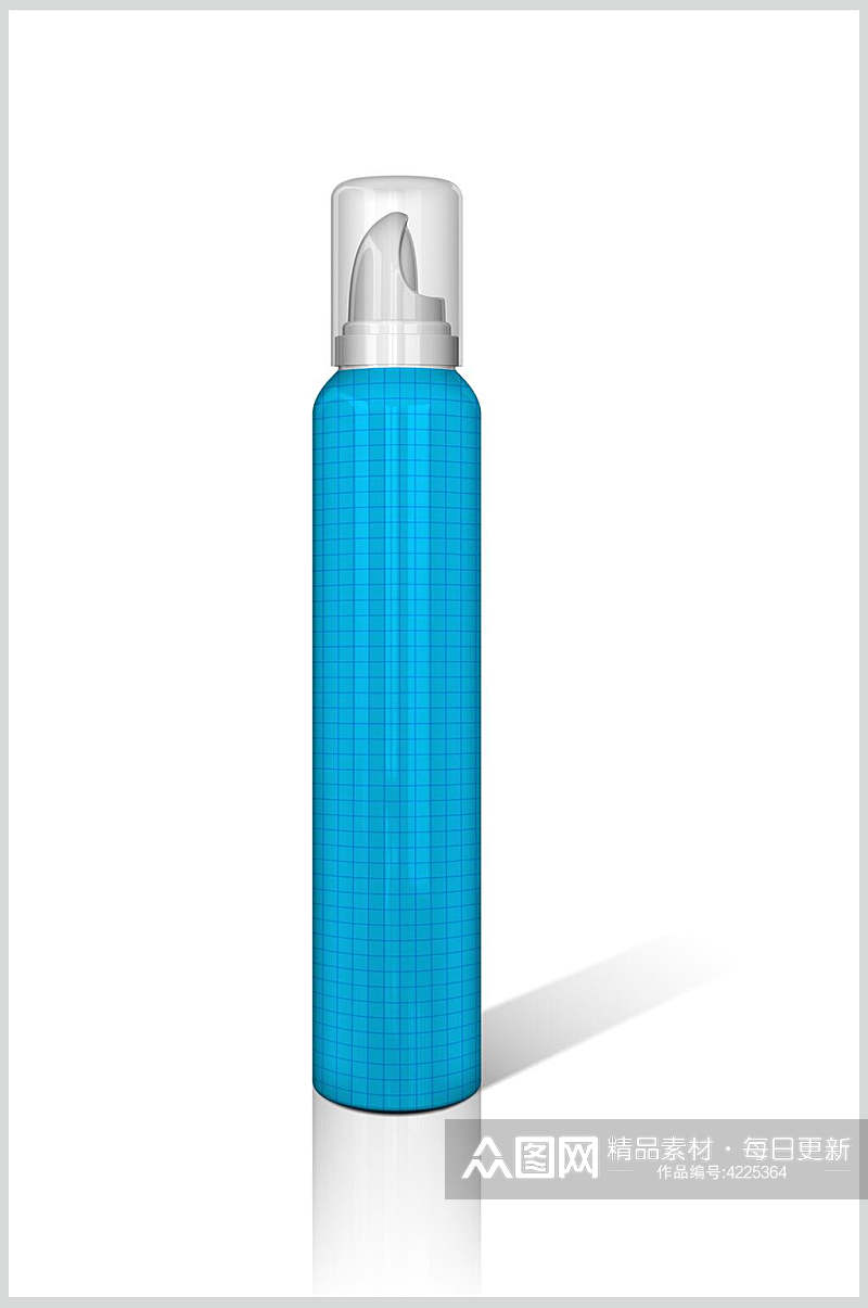 线条蓝色瓶子高端大气喷雾器样机素材