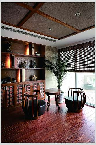 时尚桌椅植物东南亚风格样板房图片