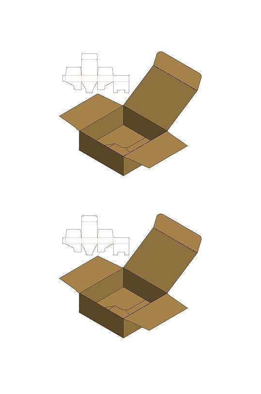 详细分解刀线包装盒展开图