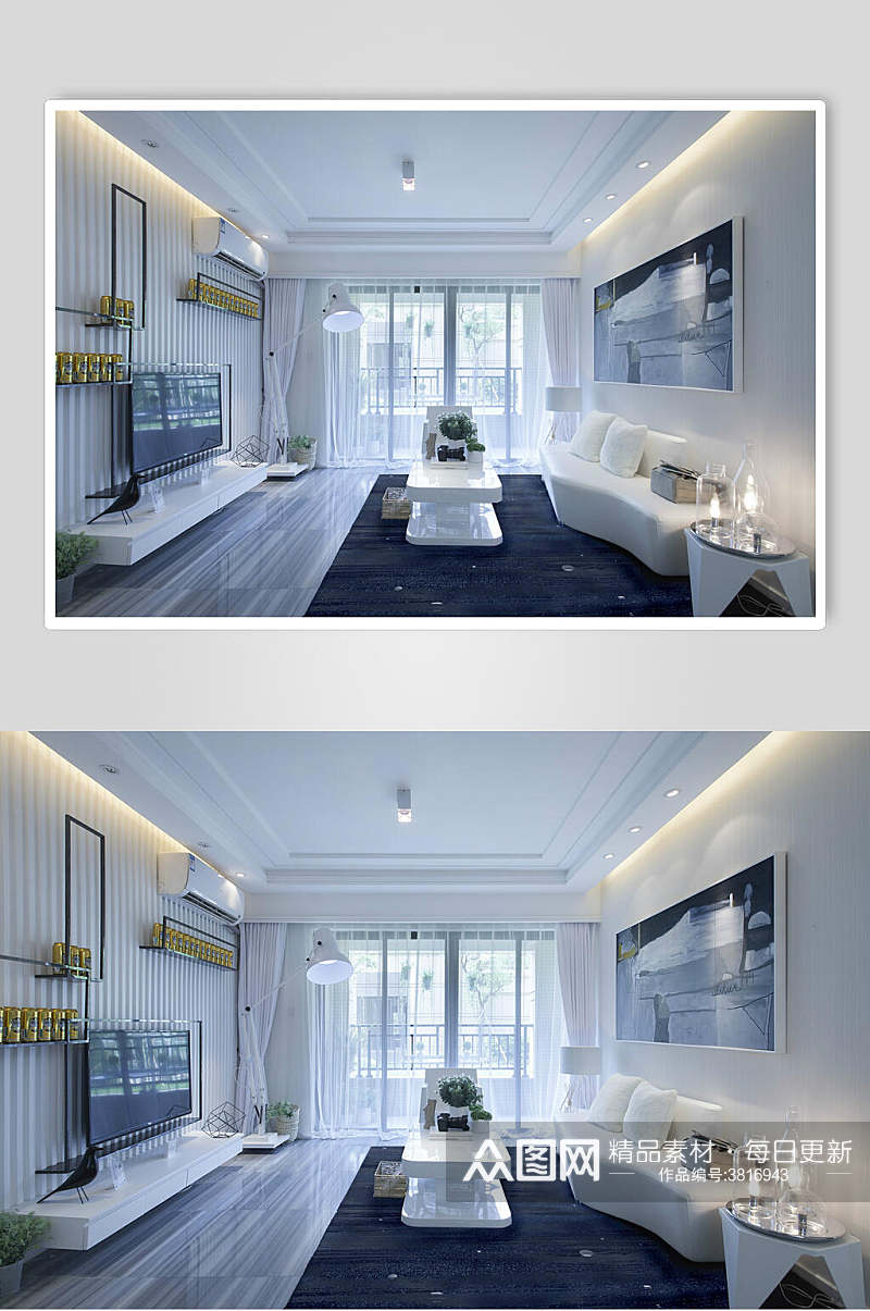 白色后现代室内设计图片素材