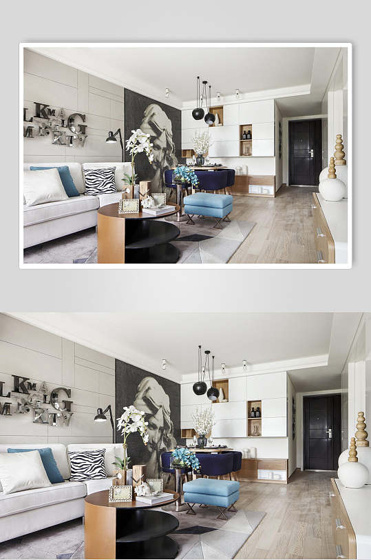 白色沙发北欧风格客厅室内图片