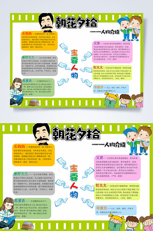 语文人物介绍中国风朝花夕拾小报word