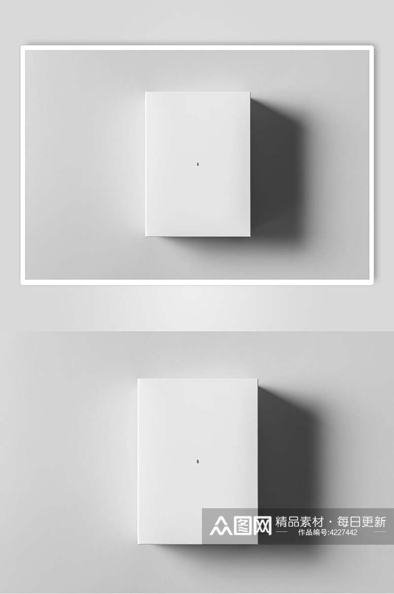 立体留白阴影极简长方形盒子样机素材