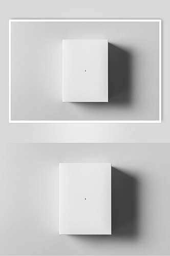 立体留白阴影极简长方形盒子样机