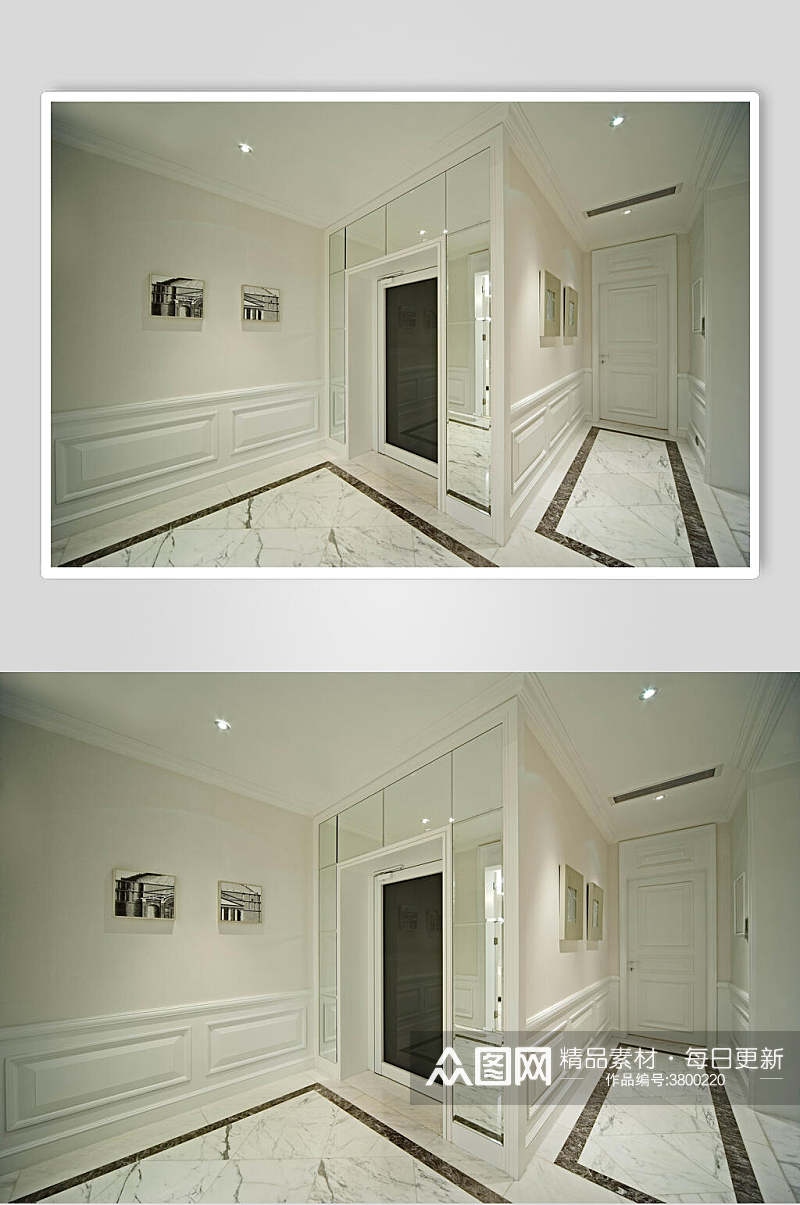 白色高端室内一角欧式别墅图片素材