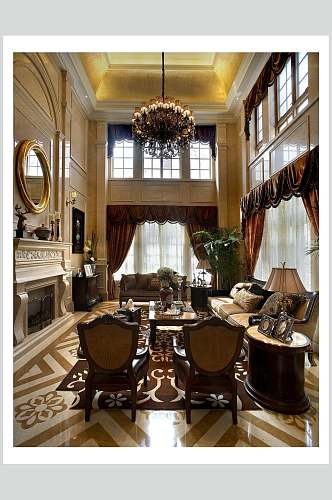 客厅古典欧式别墅图片