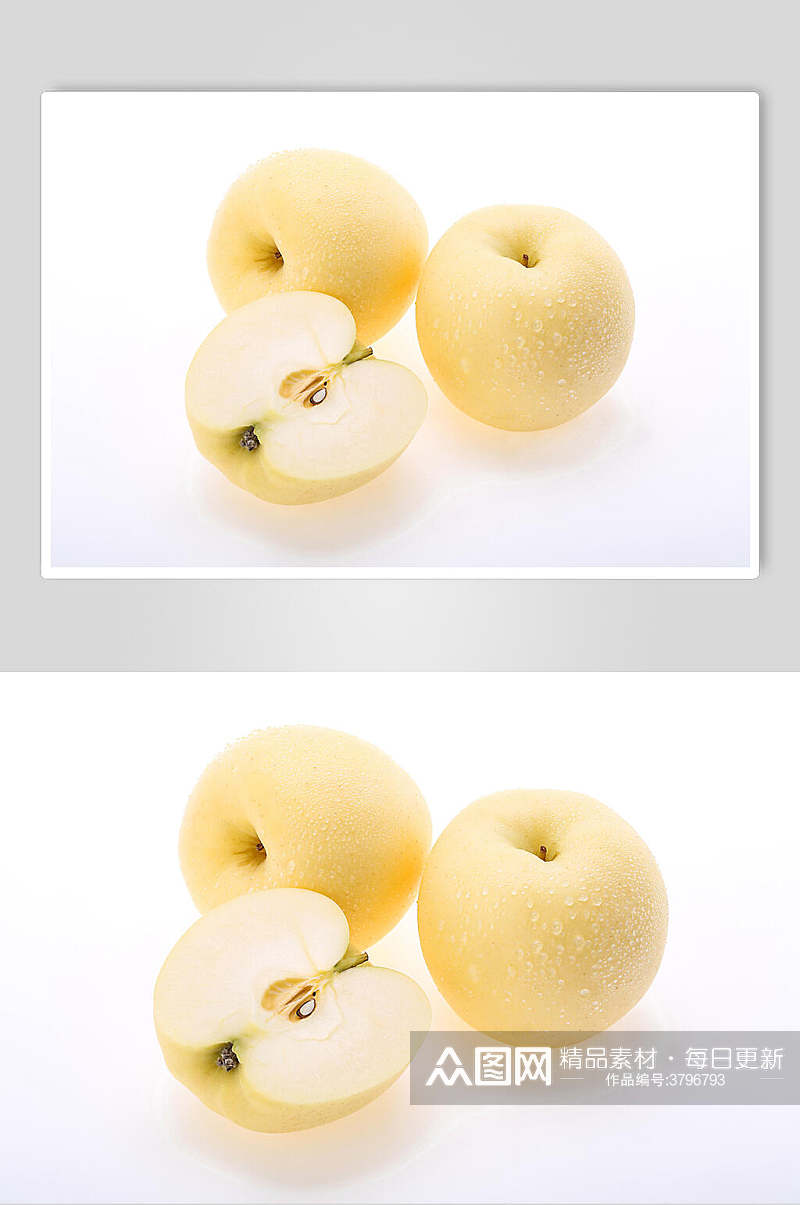 精品白苹果水果摄影图片素材
