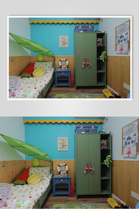 温馨儿童房间小床二居室家居图片