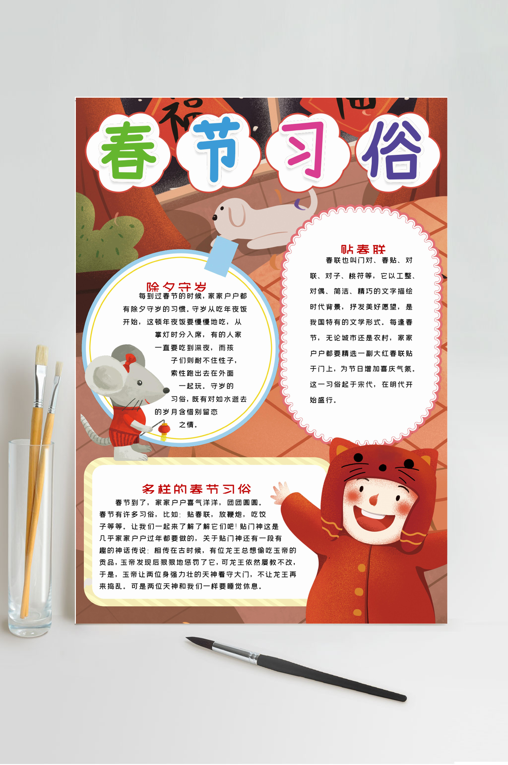 春节习俗介绍小报WORD素材