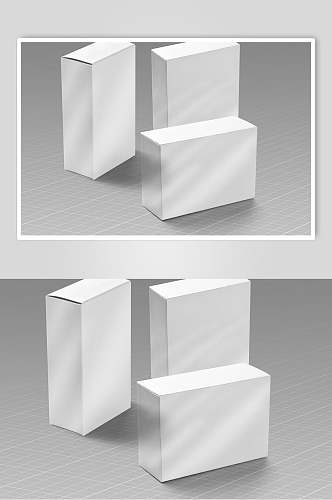 创意大气白色立体竖版包装盒样机