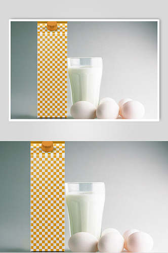 方格液体鸡蛋盒装牛奶包装样机