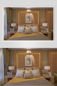 床头墙时尚现代简约风现代装修图片