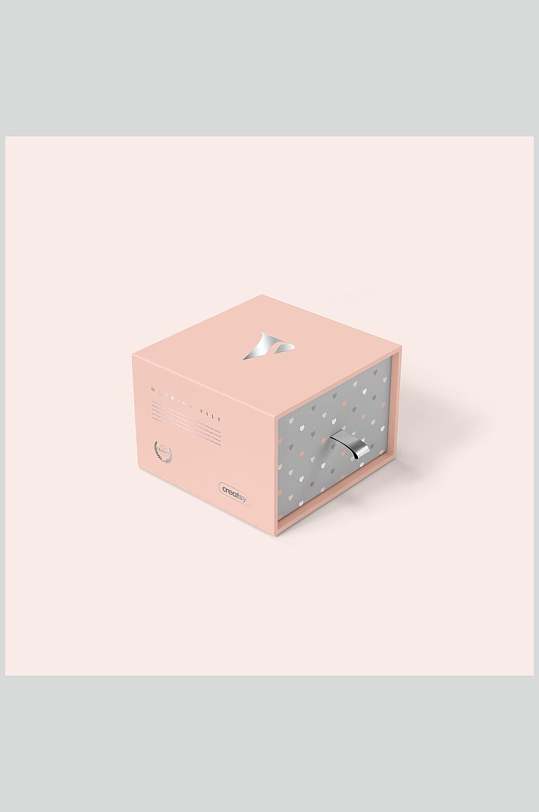 粉色图标高端大气饰品包装盒样机