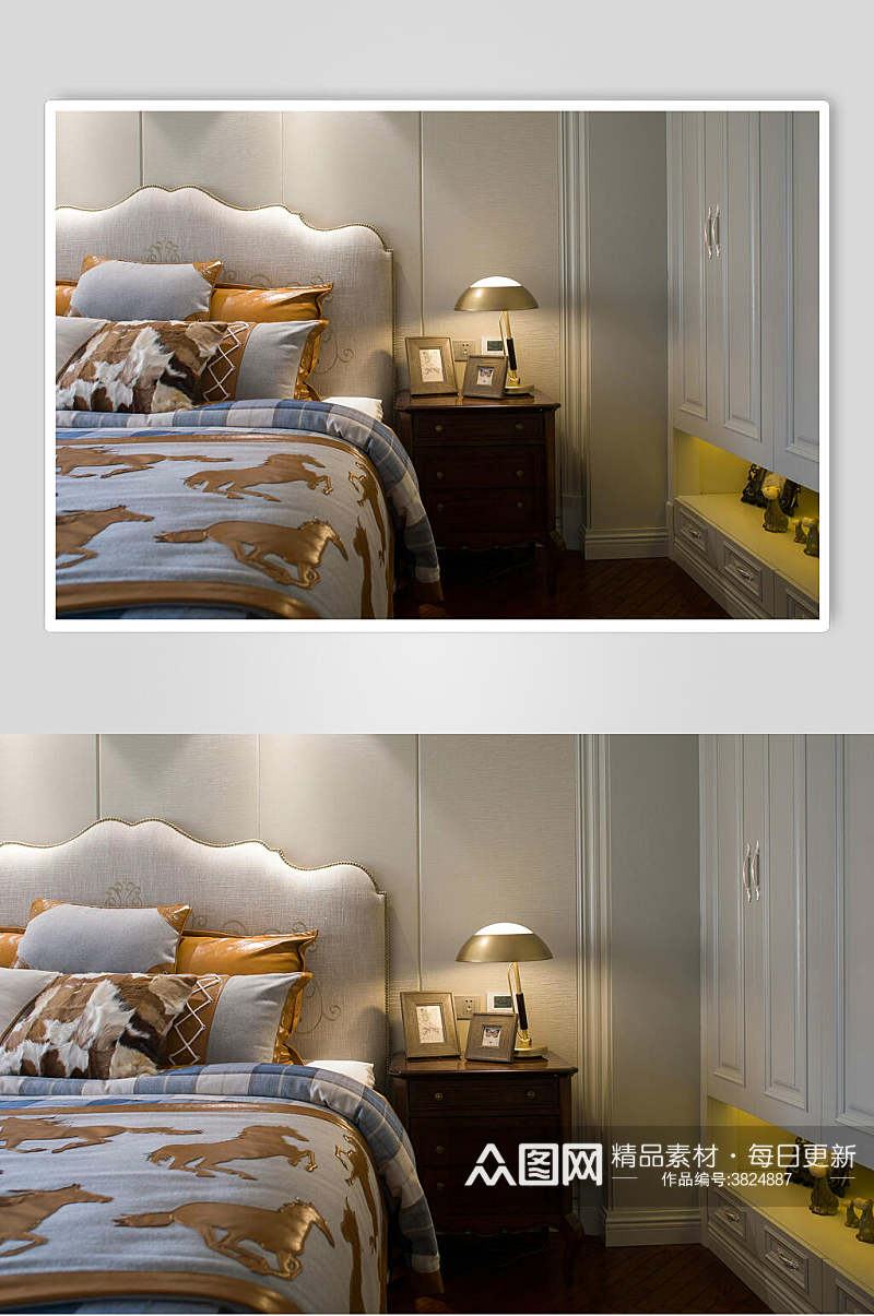 卧室欧式三居室图片素材