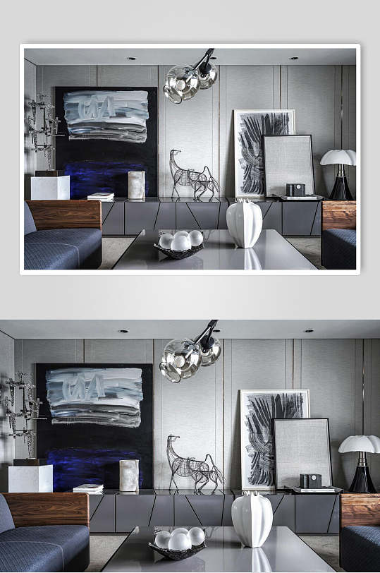 灰色客厅三居室设计图片