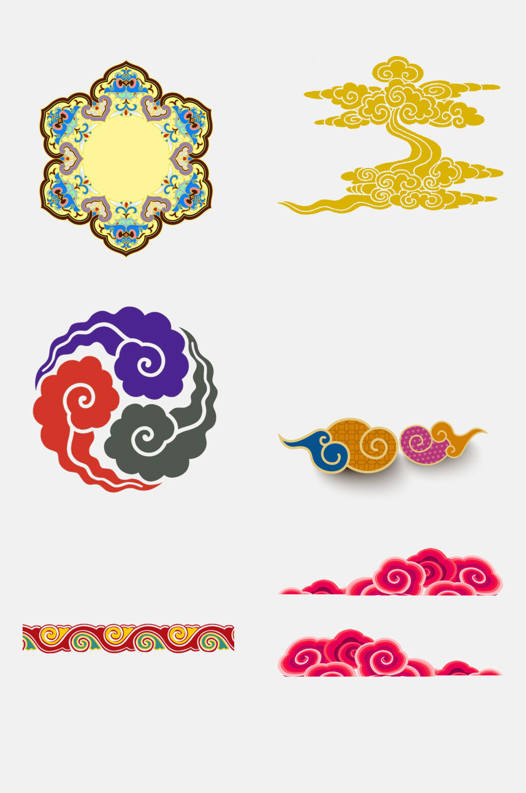 精美中国传统祥云图案免抠素材