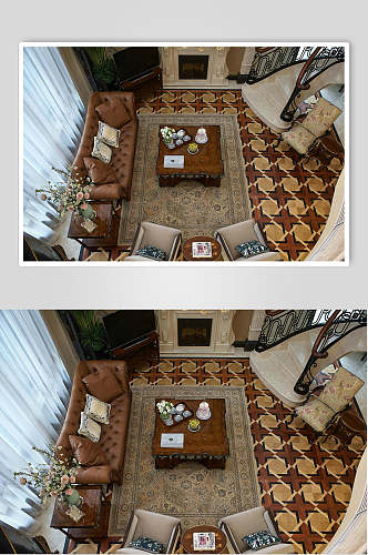 地毯抱枕沙发花朵简约大气优雅欧式别墅图片
