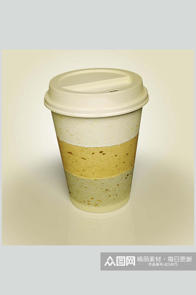 黄色杯子高端大气简约咖啡杯样机素材