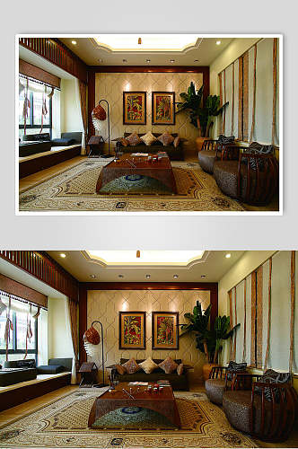 地毯植物大气东南亚风格样板房图片