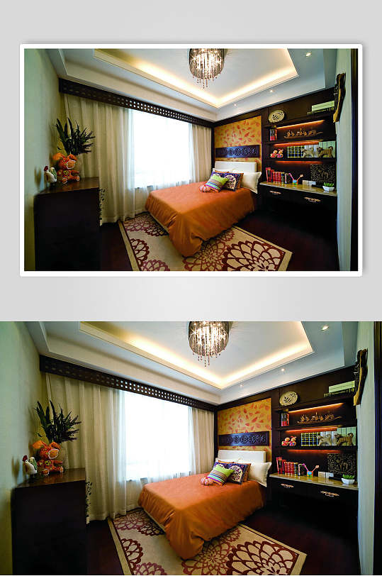 简约高端房间东南亚风格样板房图片